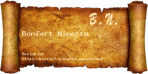 Bonfert Ninetta névjegykártya